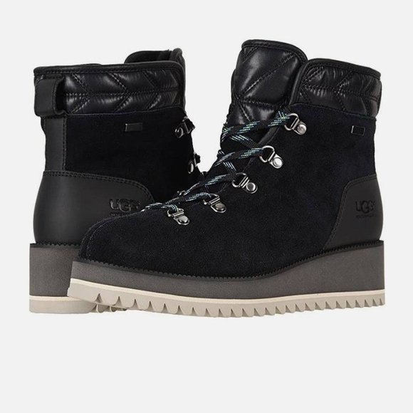 UGG BIRCH LACE-UP BLACK BOOT - Picture 1 of 8